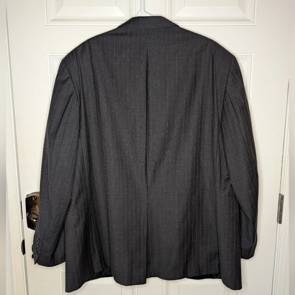 Lauren Ralph Lauren Men's 48R Blazer Sport Coat Charcoal Gray Pinstripe Vent EUC